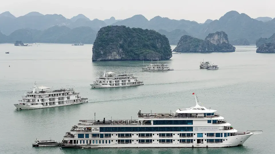 Tàu du lịch trên vịnh Hạ Long