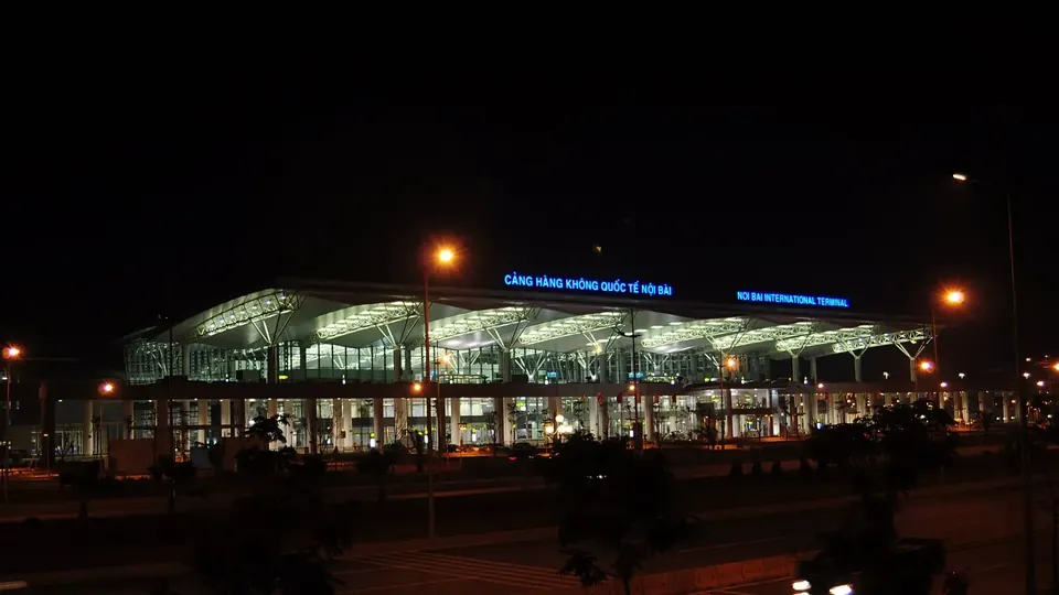 Nhà ga T2 sân bay quốc tế Nội Bài về đêm